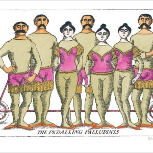 Edward Gorey: The Pedalling Palludinis Postcard