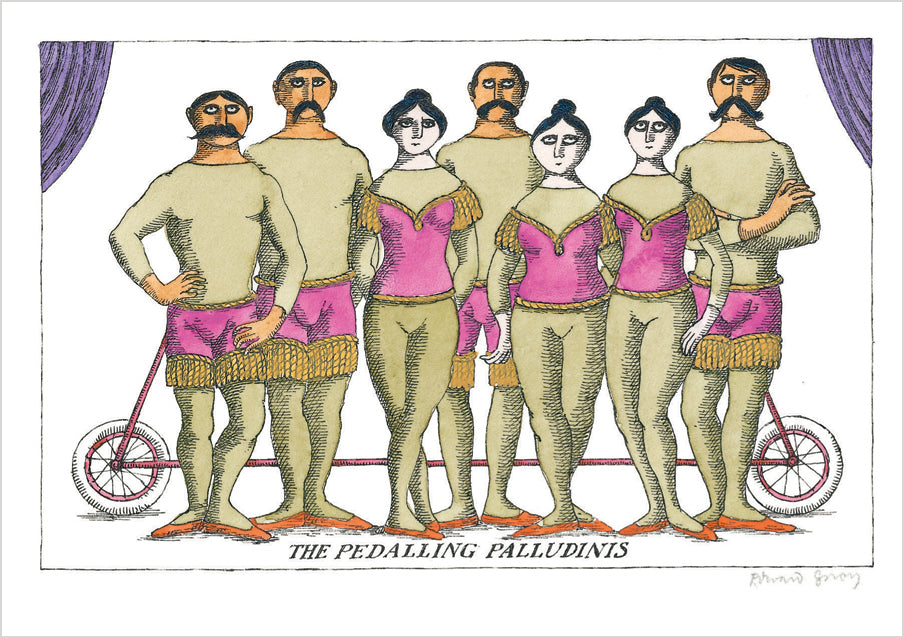 Edward Gorey: The Pedalling Palludinis Postcard
