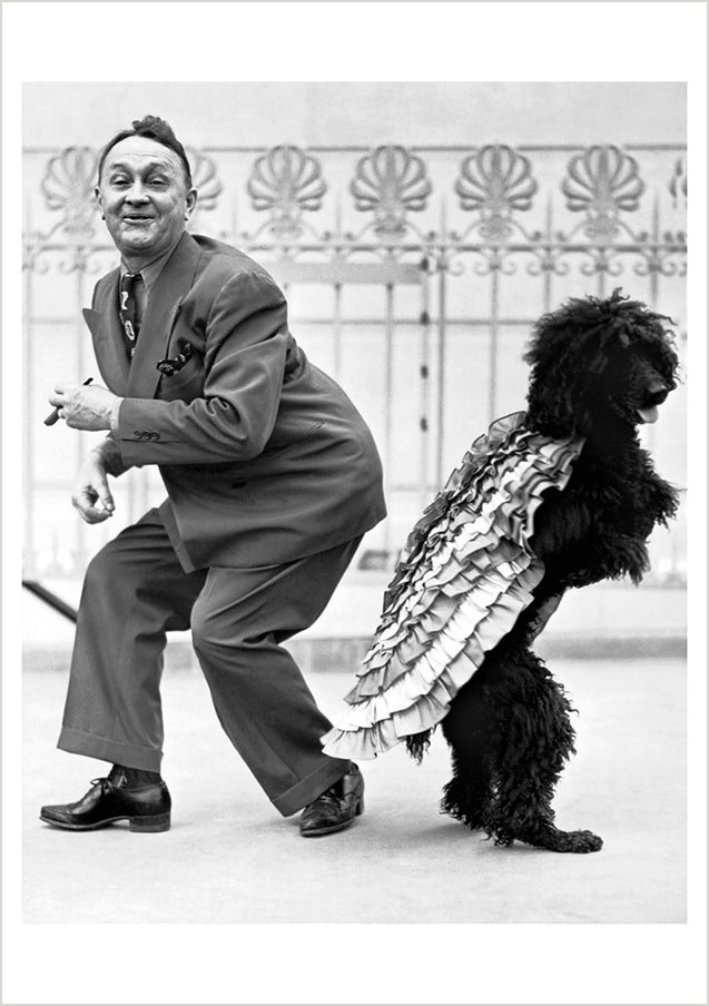 Doing the Poodle Bump Postcard