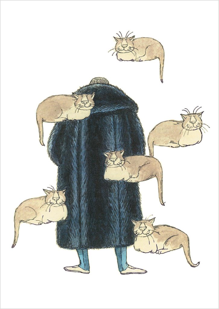 Edward Gorey: Floating Cats Postcard