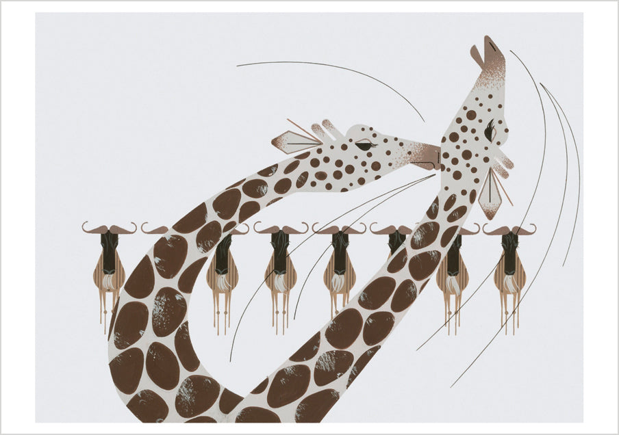 Charley Harper: Neck and Neck Notecard