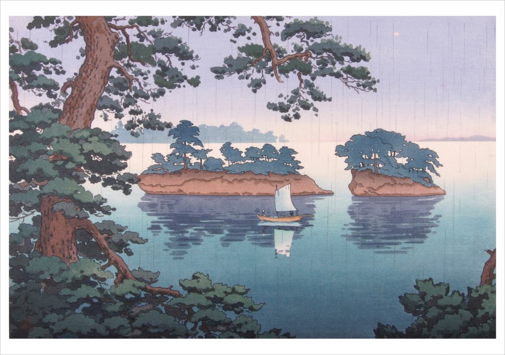 Tsuchiya Kōitsu: Spring Rain at Matsushima Notecard
