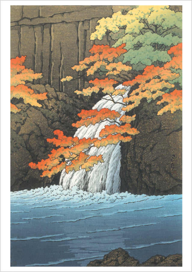Kawase Hasui: Senju Waterfall. Akame Notecard
