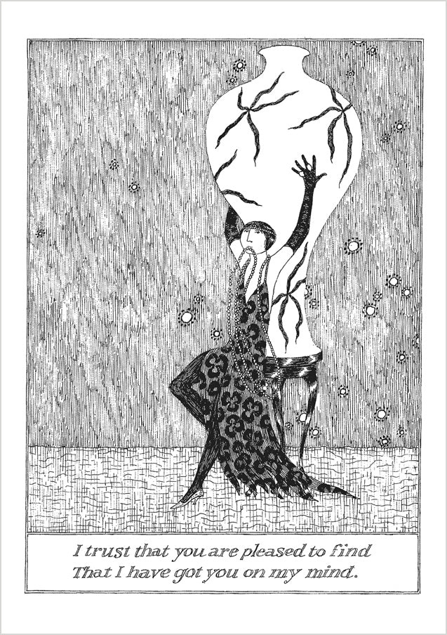 Edward Gorey: I Trust That You Are Pleased Notecard