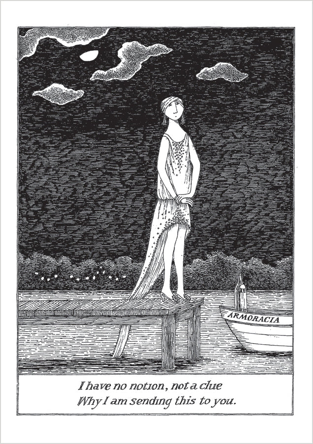 Edward Gorey: I Have No Notion. Not a Clue Notecard