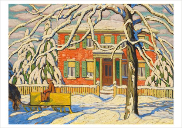 Lawren S. Harris: Red House and Yellow Sleigh Notecard