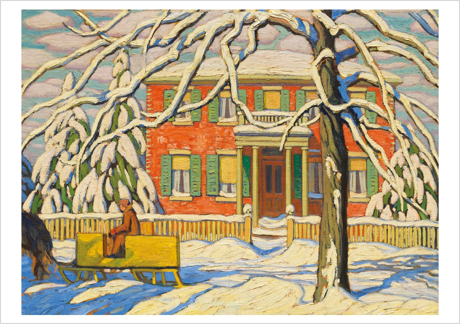 Lawren S. Harris: Red House and Yellow Sleigh Notecard