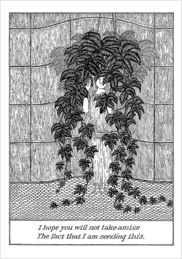 Edward Gorey: Not Take Amiss Notecard