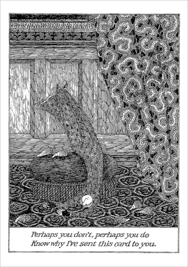 Edward Gorey: Perhaps You Don't. Perhaps You Do Notecard