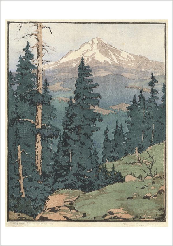 Norma Bassett Hall: Mt. Hood. Oregon Notecard
