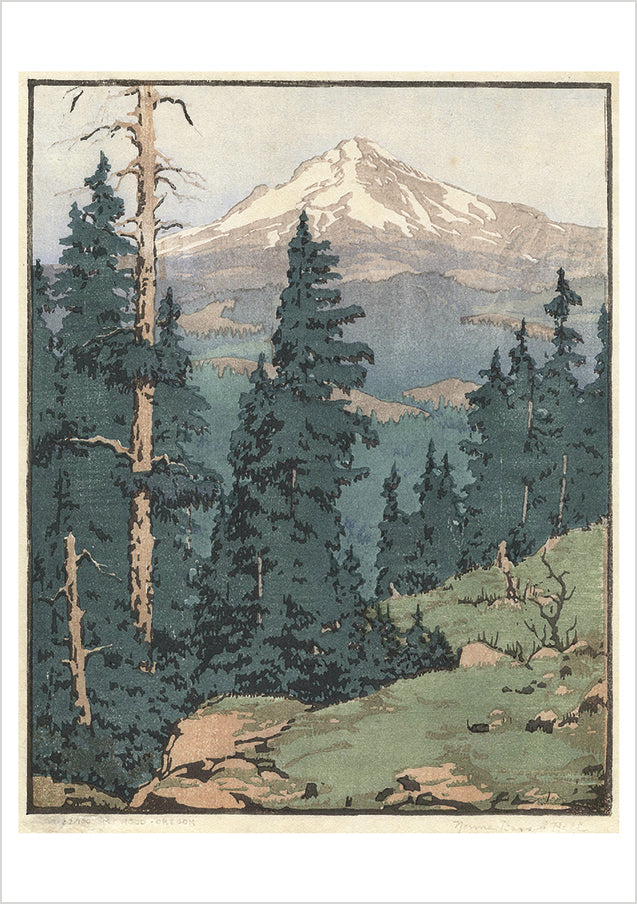 Norma Bassett Hall: Mt. Hood. Oregon Notecard