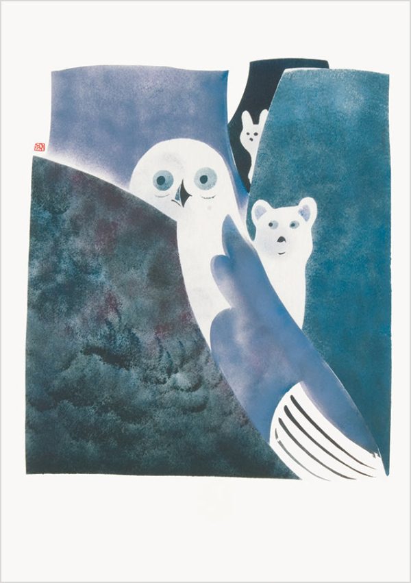 Osuitok Ipeelee: Owl. Fox and Hare Legend Notecard