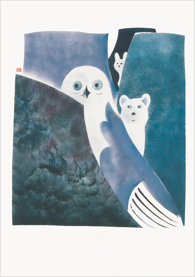 Osuitok Ipeelee: Owl. Fox and Hare Legend Notecard