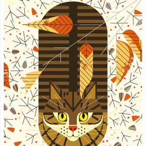 Charley Harper: Purrfectly Perched Notecard