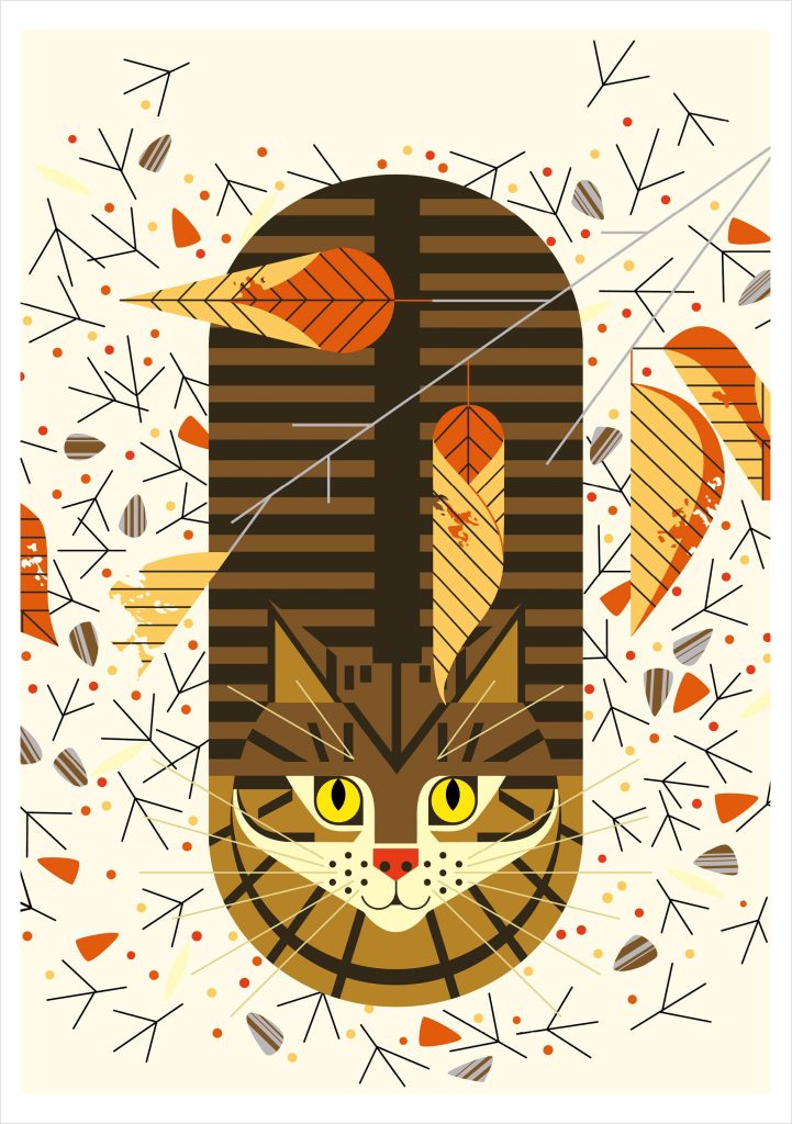 Charley Harper: Purrfectly Perched Notecard
