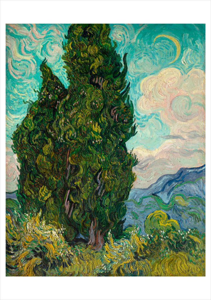 Vincent van Gogh: Cypresses Notecard
