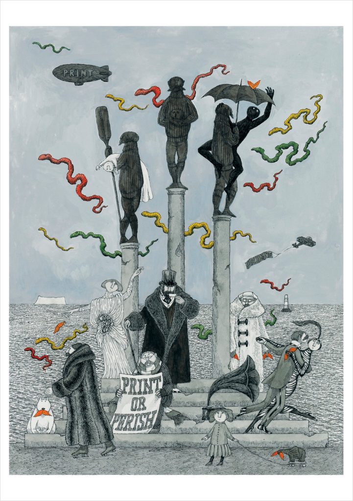 Edward Gorey: Print or Perish Notecard