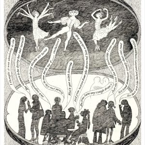Edward Gorey: Ballet in a Nutshell Notecard