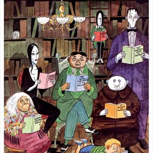 Charles Addams: The Addams Family Reading Notecard