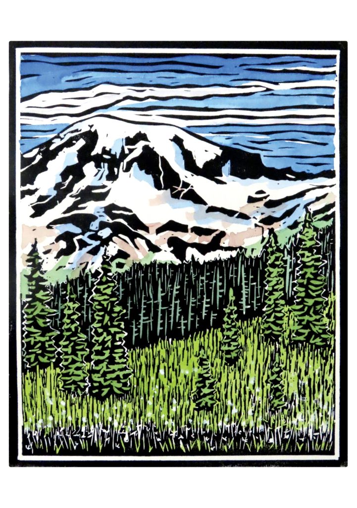 Molly Hashimoto: Mt. Rainier and Subalpine Firs Notecard