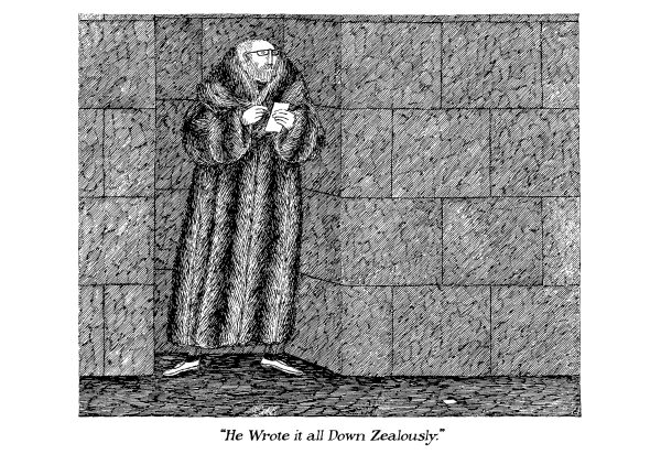 Edward Gorey: He Wrote it all Down Zealously Notecard