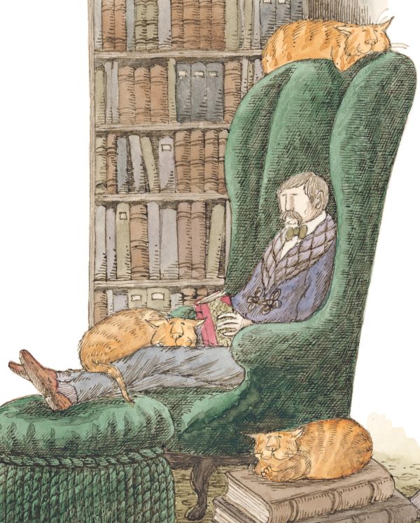 Edward Gorey: Bibliophile with Cats Bookmark - Image 2