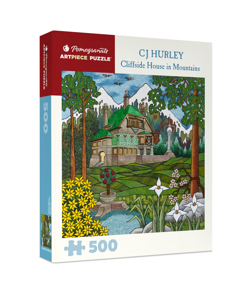 CJ Hurley: Cliffside House in Mountains 500-Piece Jigsaw Puzzle