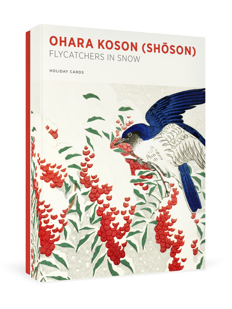 Ohara Koson (Shōson): Flycatchers in Snow Holiday Cards