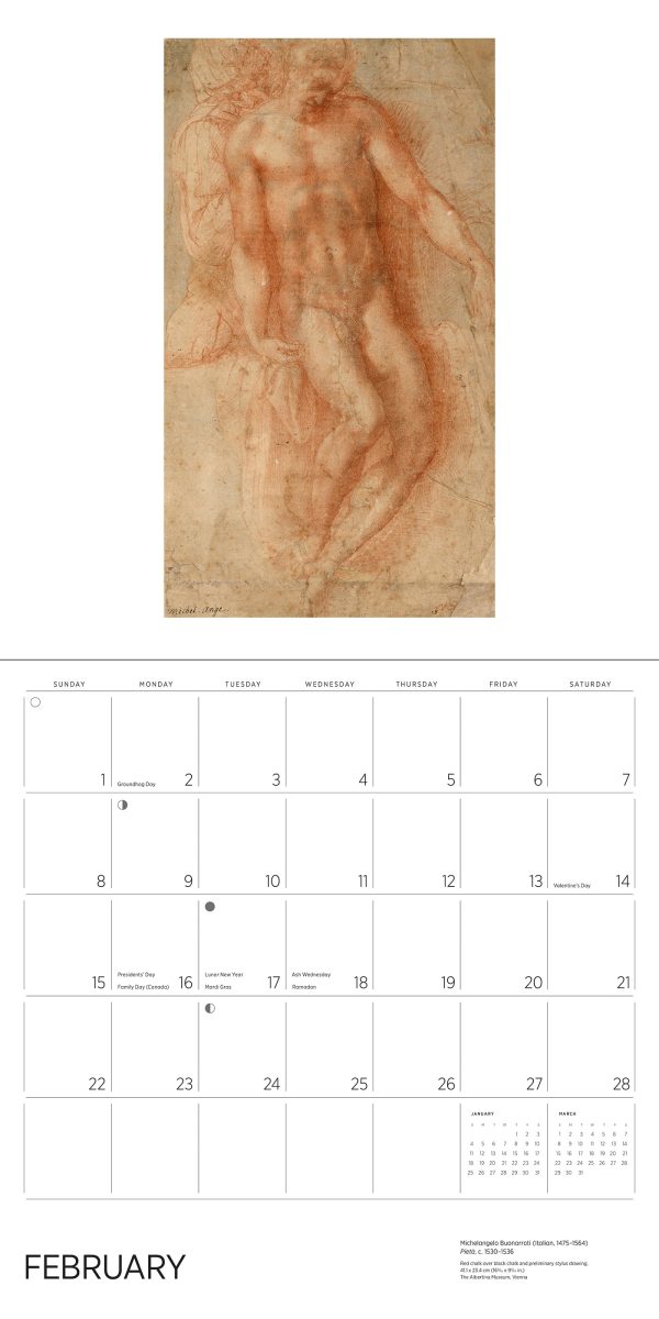 Michelangelo 2026 Wall Calendar - Image 4