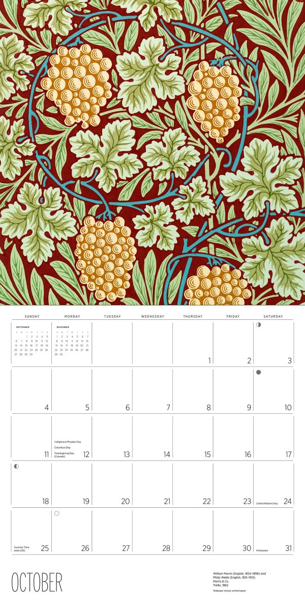 William Morris: Arts & Crafts Designs 2026 Wall Calendar - Image 6