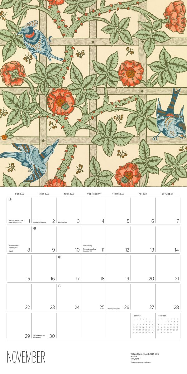 William Morris: Arts & Crafts Designs 2026 Wall Calendar - Image 7