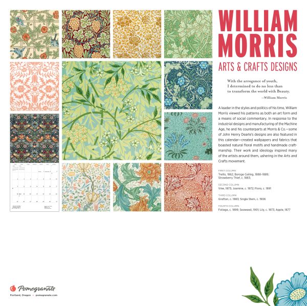 William Morris: Arts & Crafts Designs 2026 Wall Calendar - Image 8