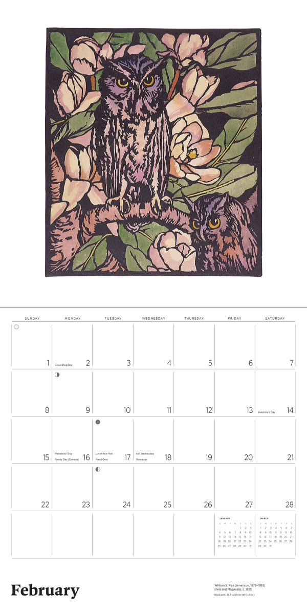 Arts & Crafts Block Prints by William S. Rice 2026 Wall Calendar - Image 4