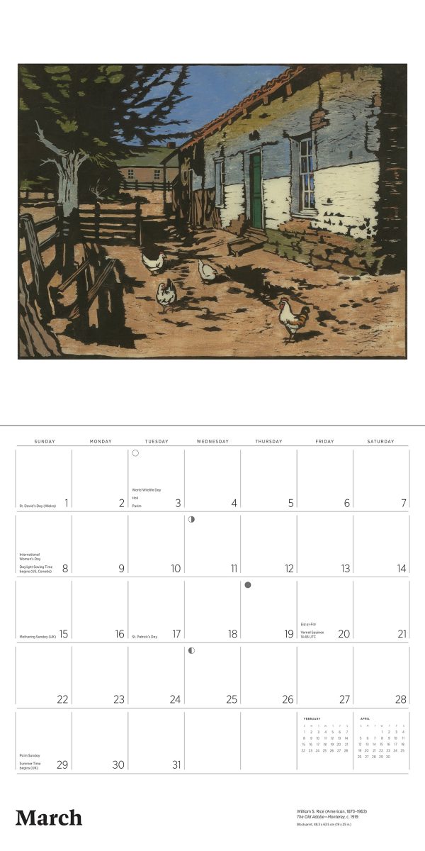 Arts & Crafts Block Prints by William S. Rice 2026 Wall Calendar - Image 5