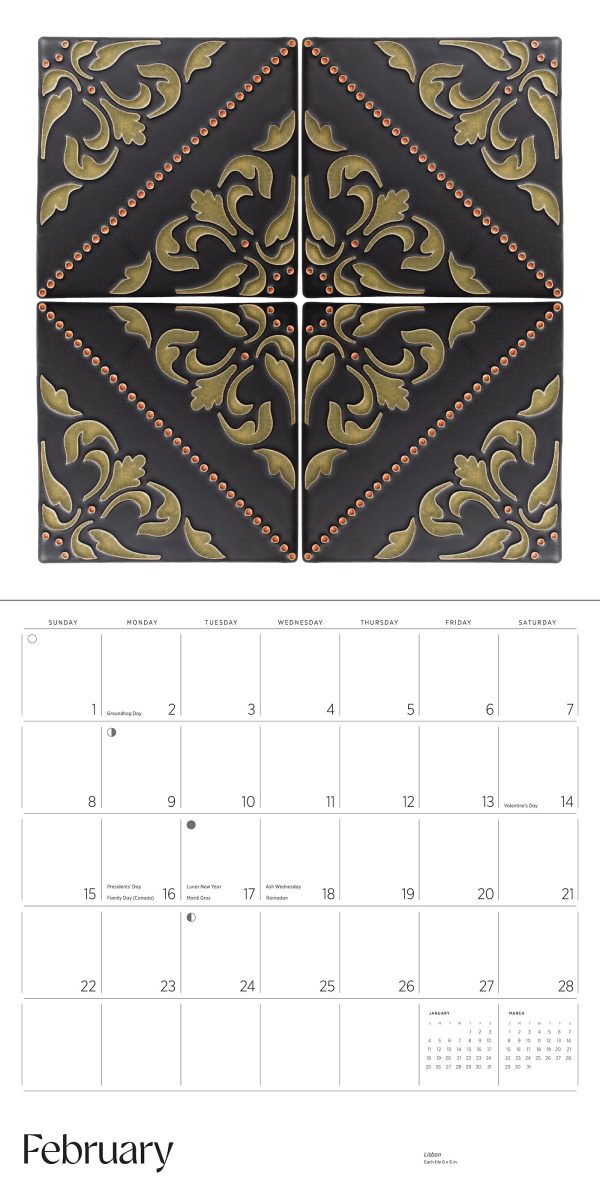 Arts & Crafts Tiles: Made by Motawi Tileworks 2026 Wall Calendar - Image 4