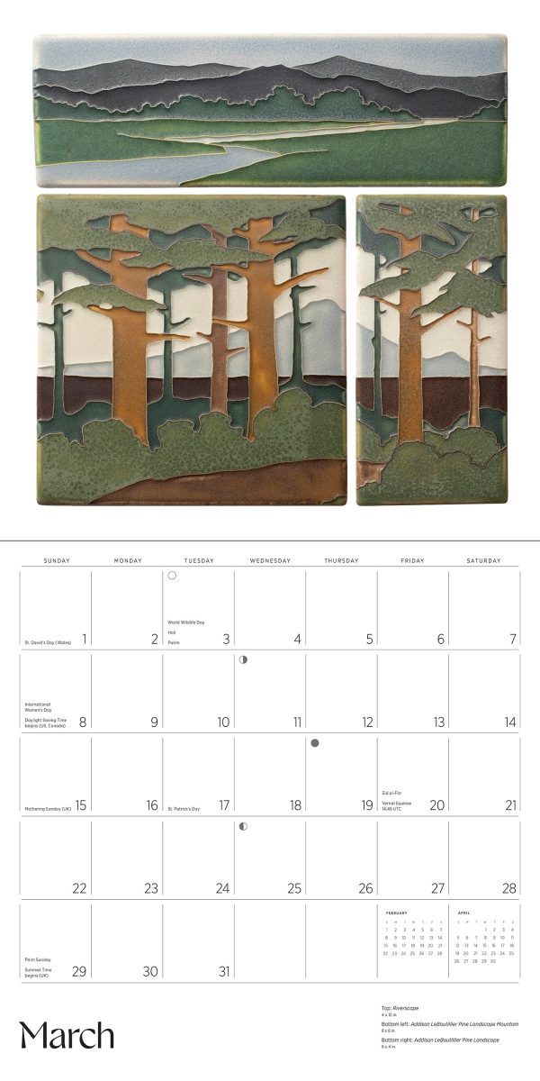 Arts & Crafts Tiles: Made by Motawi Tileworks 2026 Wall Calendar - Image 5