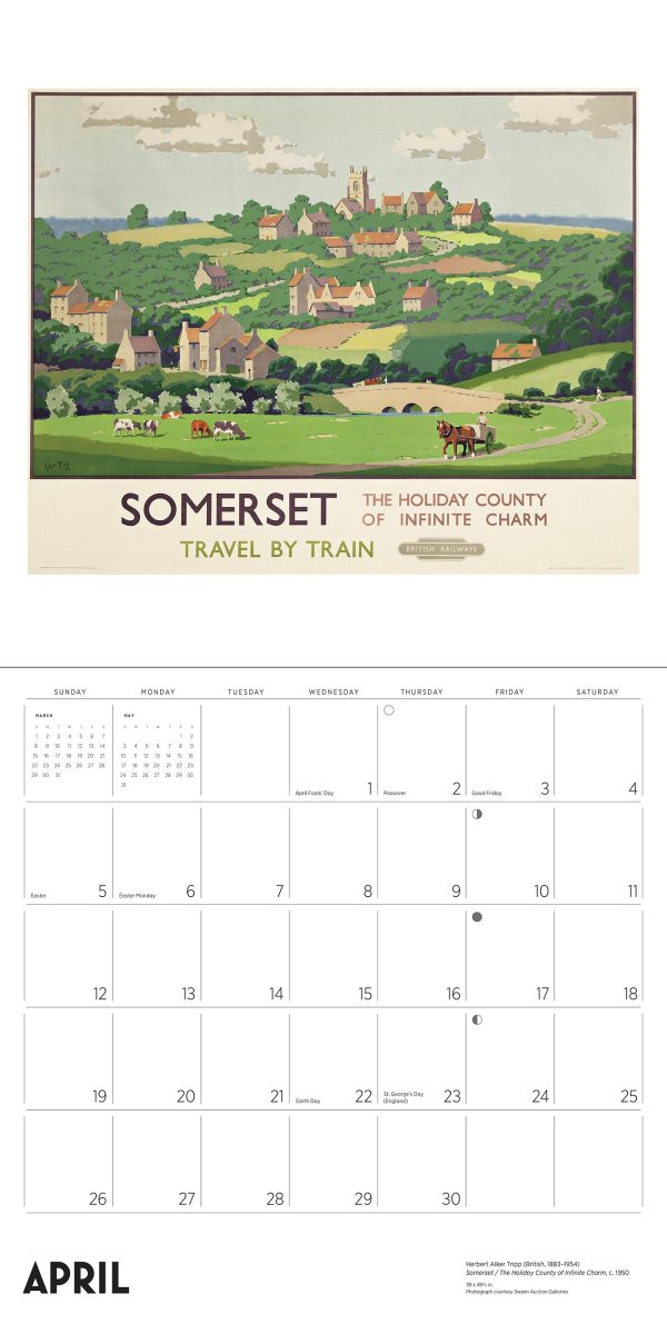 England by Rail: Vintage Travel Posters 2026 Wall Calendar - Image 3