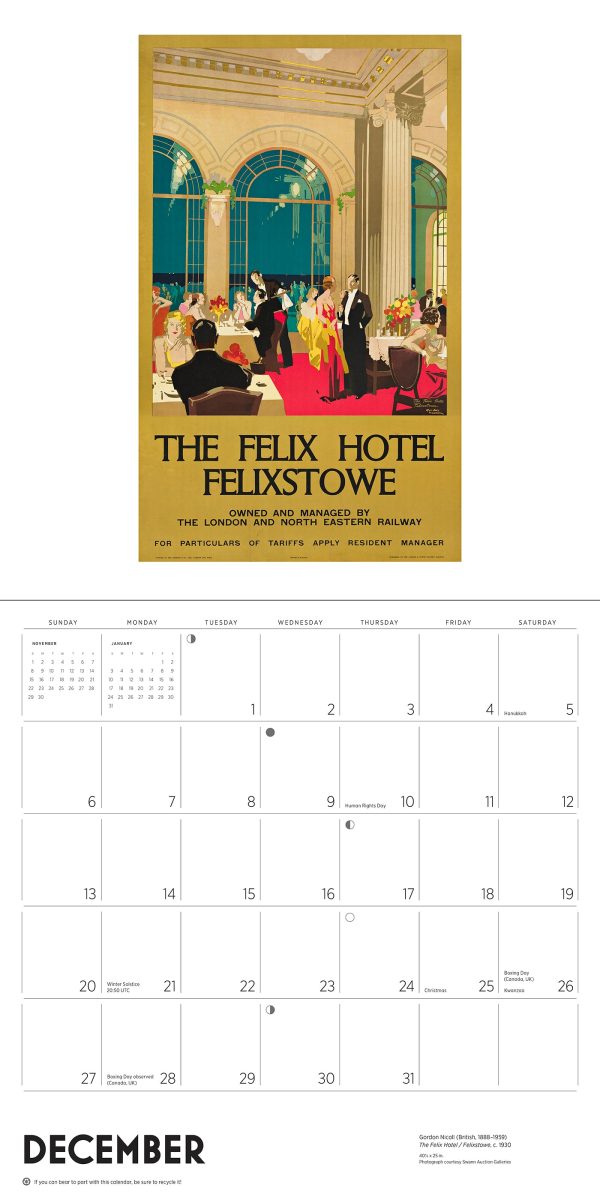 England by Rail: Vintage Travel Posters 2026 Wall Calendar - Image 5