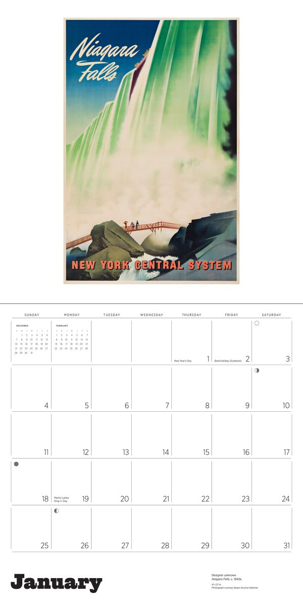 America by Rail: Vintage Travel Posters 2026 Wall Calendar - Image 3