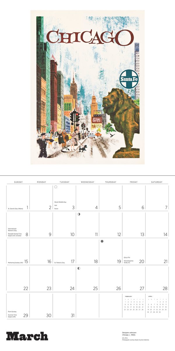 America by Rail: Vintage Travel Posters 2026 Wall Calendar - Image 4