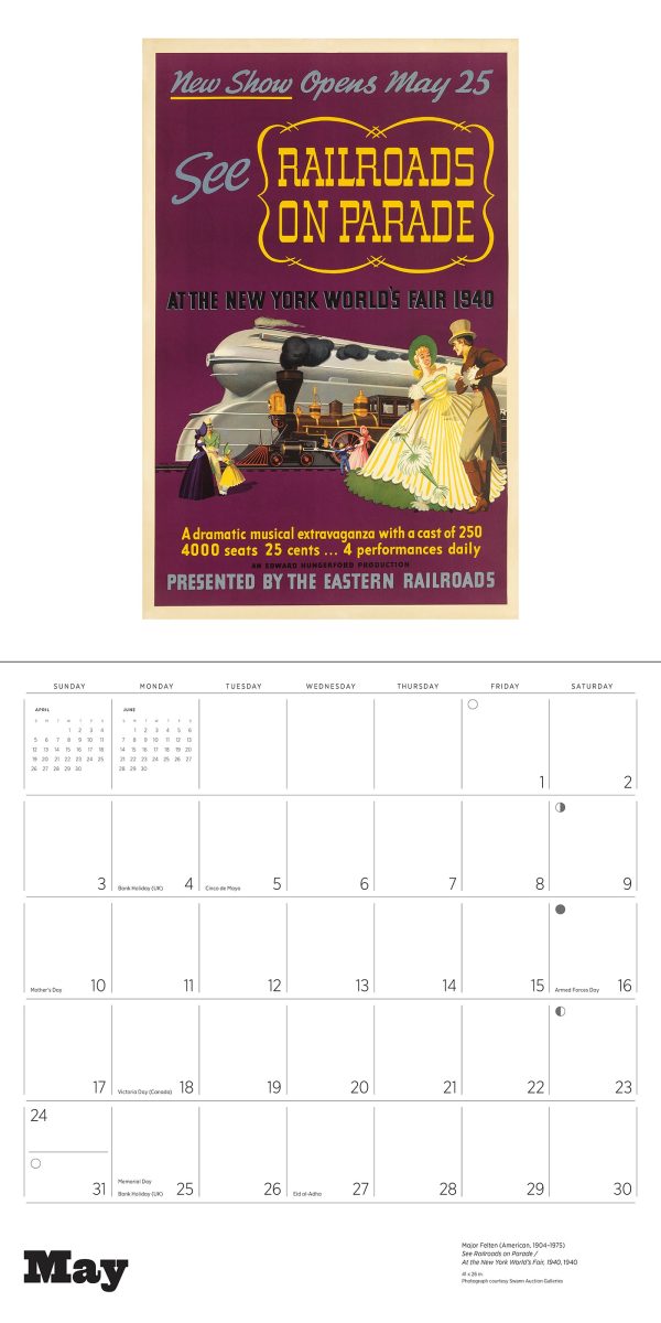America by Rail: Vintage Travel Posters 2026 Wall Calendar - Image 5