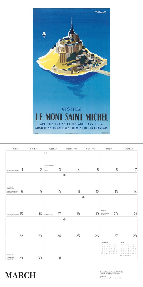 France: Vintage Travel Posters 2026 Wall Calendar - Image 3