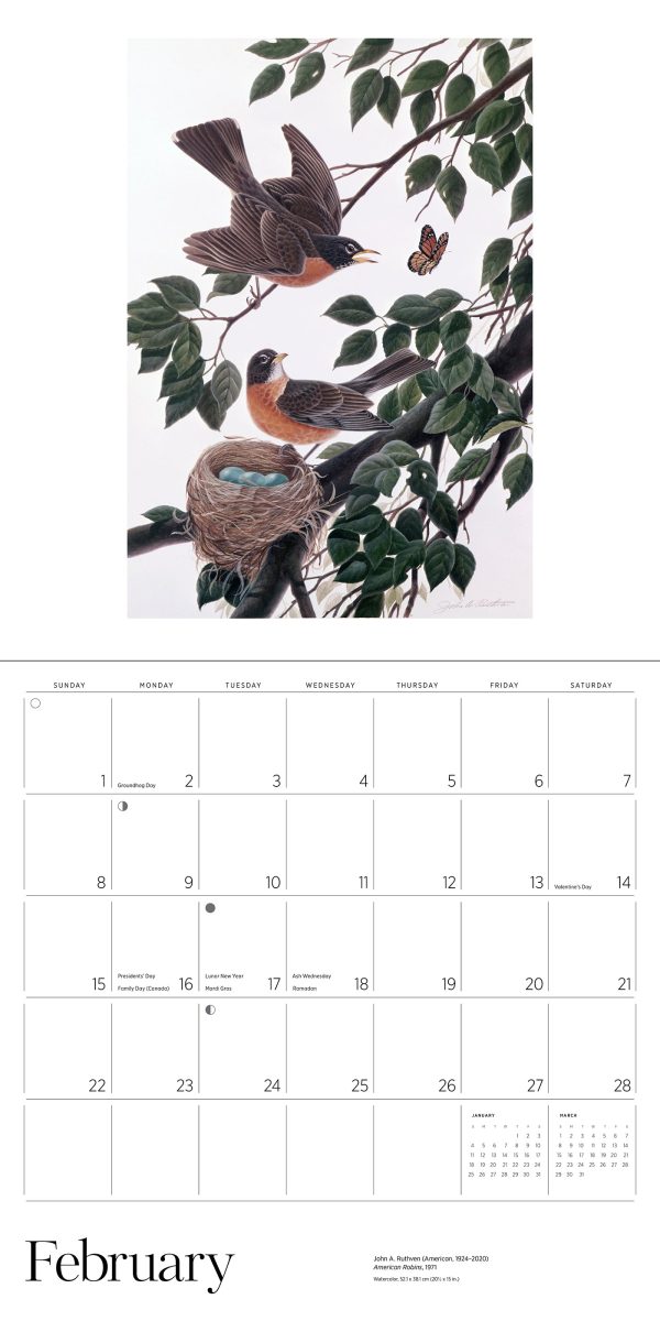 A Birder's View: Paintings by John A. Ruthven 2026 Wall Calendar - Image 4