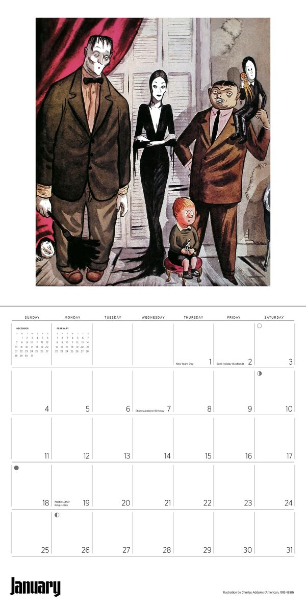 Charles Addams: The Addams Family 2026 Wall Calendar - Image 3