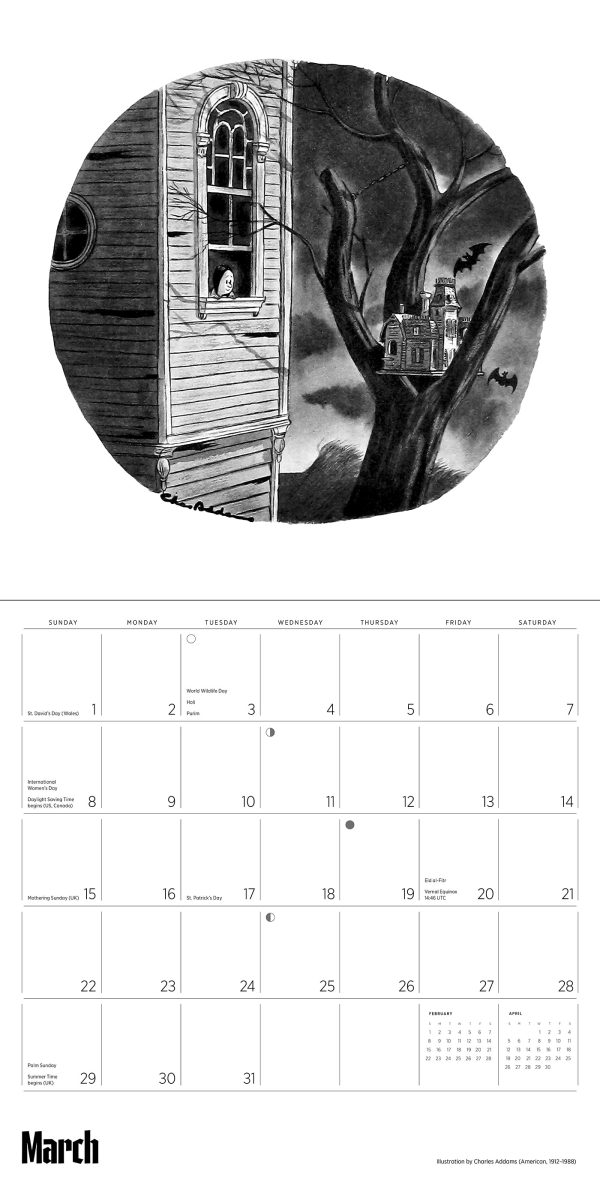 Charles Addams: The Addams Family 2026 Wall Calendar - Image 5