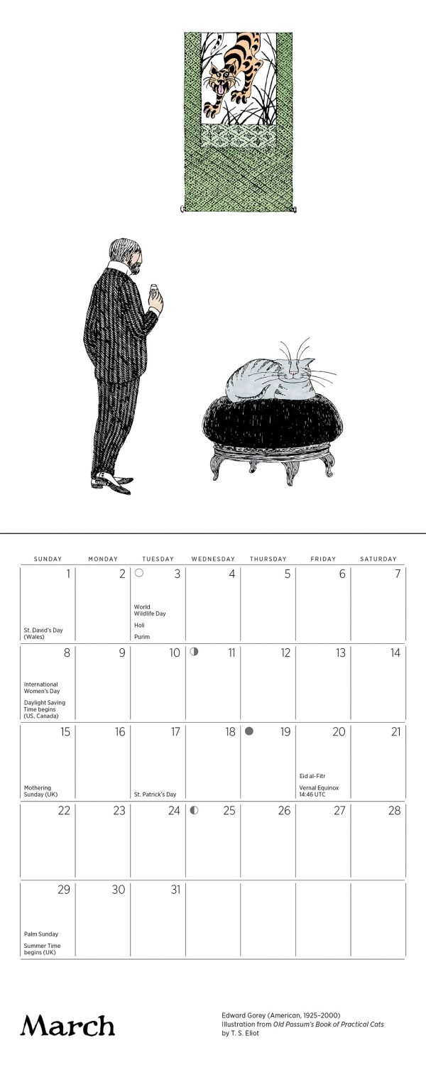 Edward Gorey: Practical Cats 2026 Mini Wall Calendar - Image 4