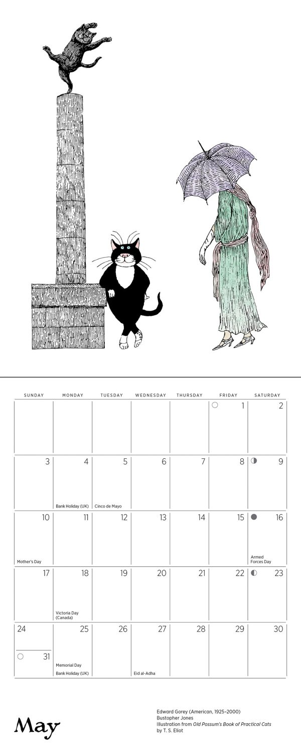 Edward Gorey: Practical Cats 2026 Mini Wall Calendar - Image 6