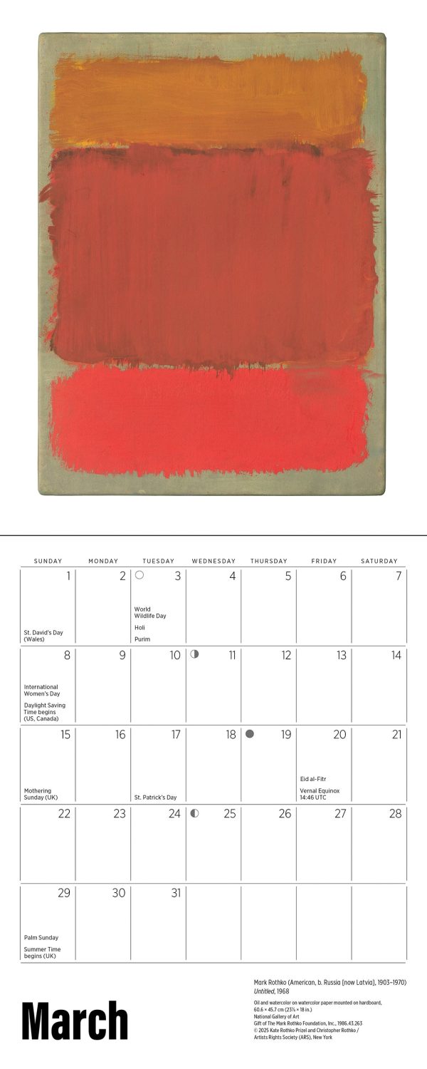 Rothko 2026 Mini Wall Calendar - Image 5