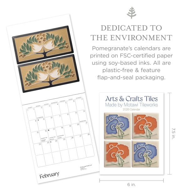 Arts & Crafts Tiles: Made by Motawi Tileworks 2026 Mini Wall Calendar - Image 2