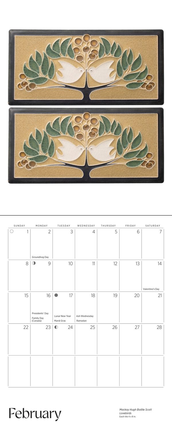 Arts & Crafts Tiles: Made by Motawi Tileworks 2026 Mini Wall Calendar - Image 4